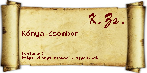 Kónya Zsombor névjegykártya